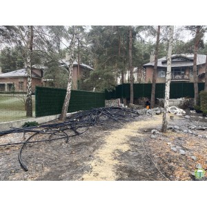 Секція огорожі  3D Standart  2.5х0.5м декорована  ПВХ у вигляді хвої 55х200 ОЦ+RAL